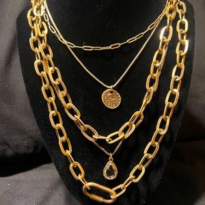 Gold 5 layer Chain Necklace